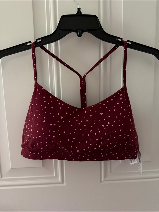 lululemon athletica Other - NWT size 14 - lululemon athletica Flow Y Nulu Bra A-C Burgundy Hearts Polka Dot